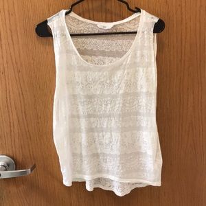 White lace sheer top